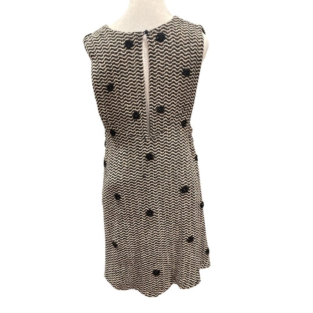 Free People Medium Black White Zigzag Sleeveless tunic Lagenlook Shift Dress - Picture 5 of 6